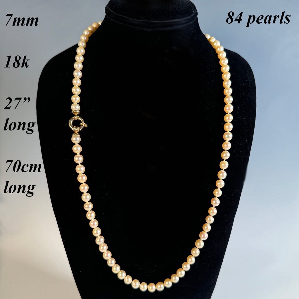 ネックレス・ペンダント Antique Pearl Necklace Vintage 18” Necklace With 78 Light Pink Lustrous Pearl Like