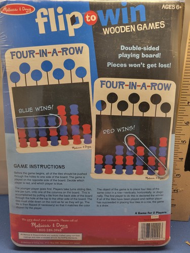 Melissa & Doug Game for 6+ Wooden 4 in a Row 01UP - Picture 2 of 2