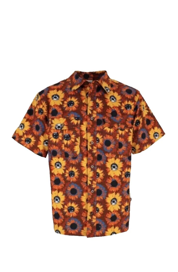 Nike Short Sleeve Floral Casual Button-Down Shirts for Men