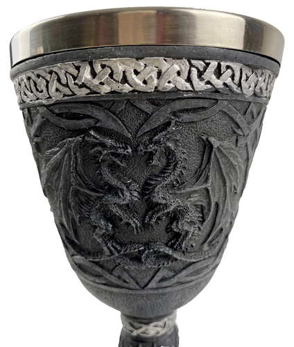 Gothic Collection Medieval Recreations 20cm Black Dragon Goblet - Picture 2 of 10