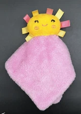 DTU Inc. Pink Plush Lovey Smiling Yellow Sun  Sunshine w/ Taggies 11.5"