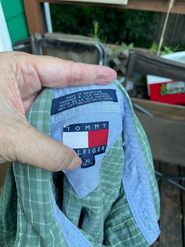 Tommy Hilfiger Button Up Cotton Casual Dress Shirt Check Logo Pocket B52 L32 - Picture 5 of 8