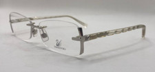 SWAROVSKI EYEGLASSES FRAMES ONLY NEW SW5024 SILVER / CLEAR RIMLESS 55-17-135