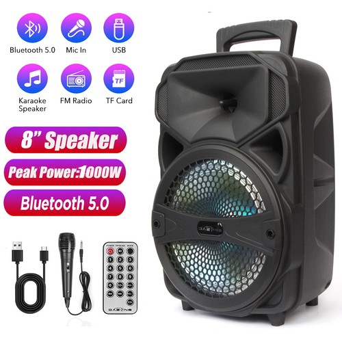 8'' 1000W Portable FM Bluetooth Speaker Subwoofer Heavy Bass Sound System Party - Picture 51 of 78