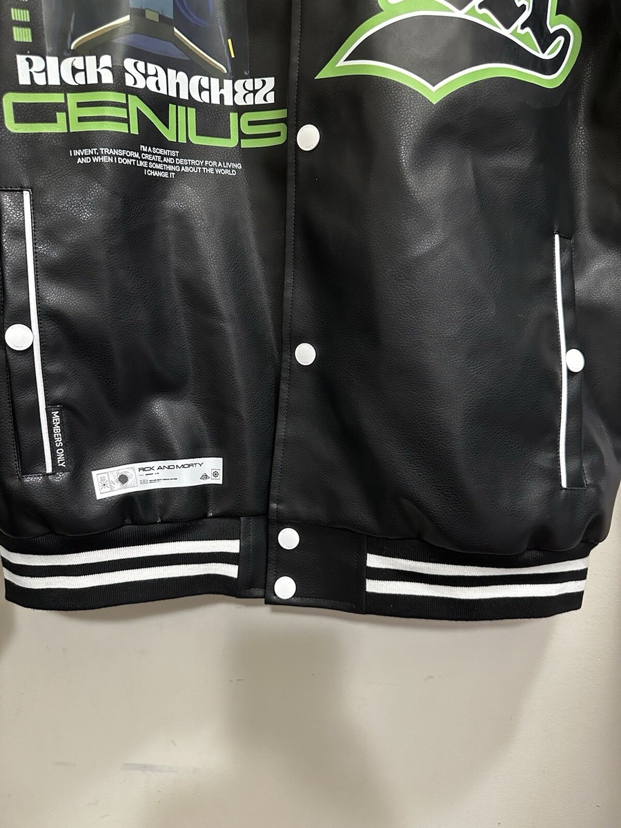 Rick And Morty Members Only Faux Leather Jacket - Size M | eBay
