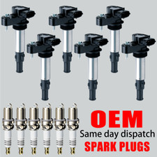 6X Ignition Coil & Iridium Spark Plug For Cadillac CTS SRX GMC Acadia Saab UF375