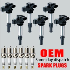 6X Ignition Coil & Iridium Spark Plug For Cadillac CTS SRX GMC Acadia Saab UF375