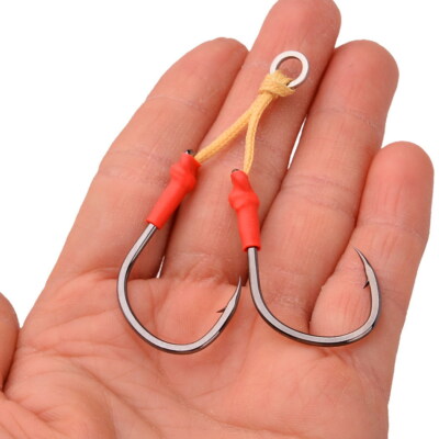 10Pair Stainless Steel Assist Hooks Jigging Fishing Hook with PE Line 14#-24#