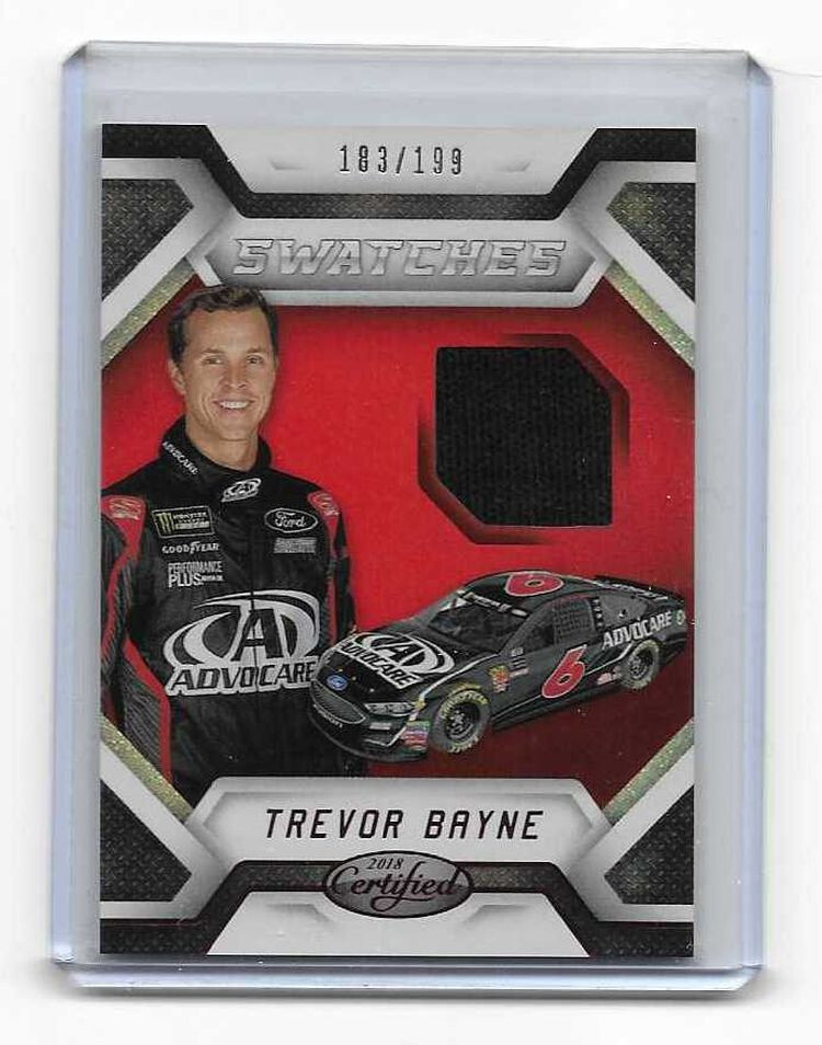 2018 Panini Certified Racing NASCAR Cup Swatches RED Trevor Bayne 183/199