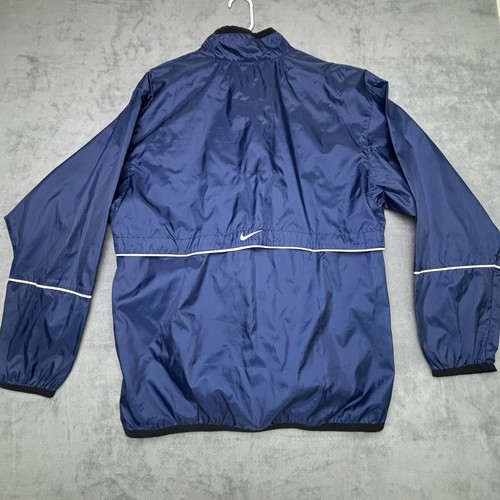 Vintage Nike 1/2 Zip Windbreaker Jacket Large Blue Center Back Neck Swoosh - Picture 5 of 11