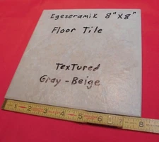 1 pc. Textured *Gray-Beige* Ceramic Floor Tile  8" X 8"   actual size 7-7/8"