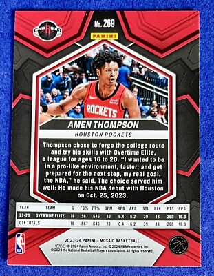 Amen Thompson 2023-24 Panini Mosaic NBA DEBUT Rookie #269