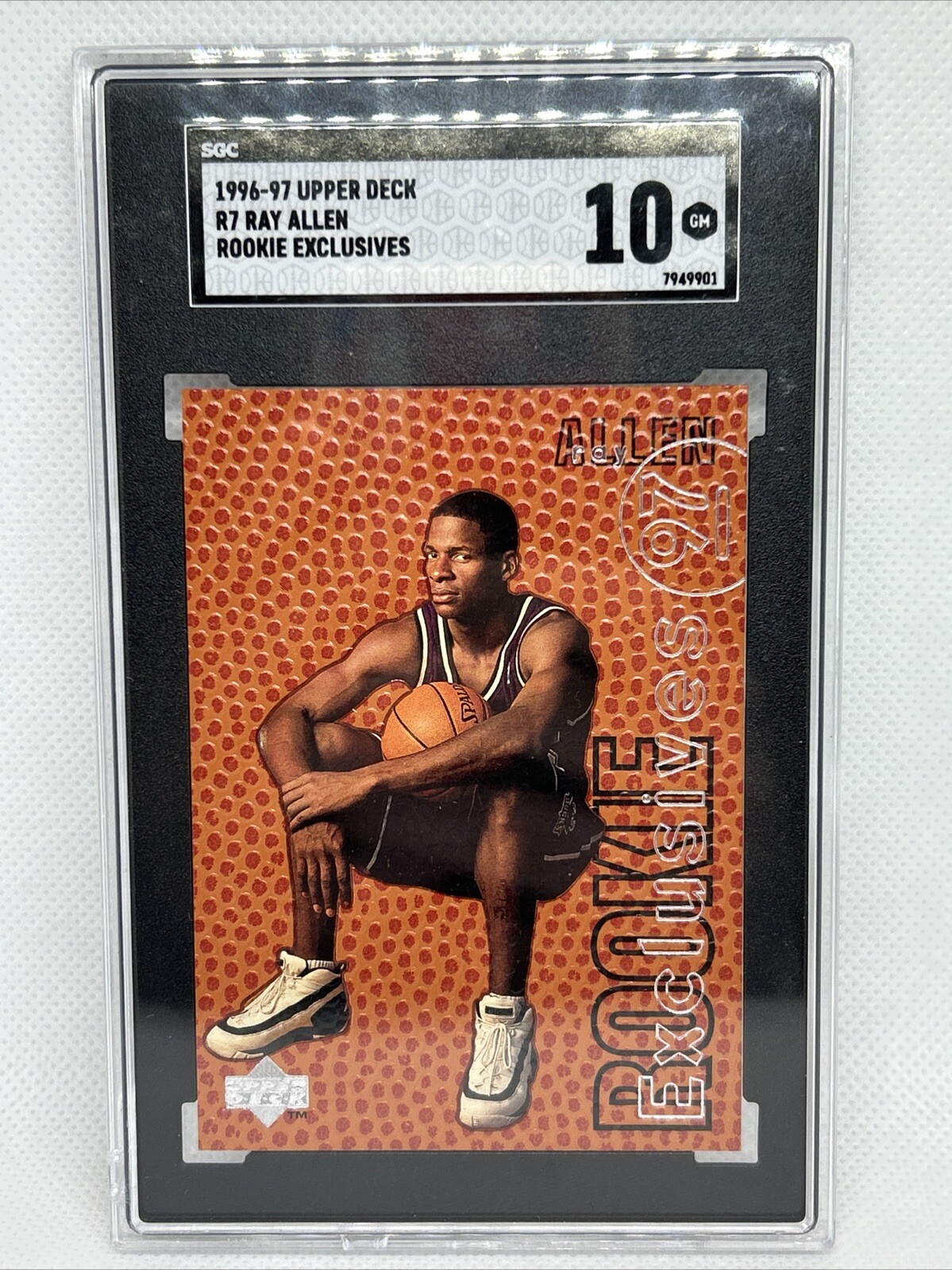 1996-97 Upper Deck Rookie Exclusives Ray Allen R7 RC SGC 10 GEM MINT HOF
