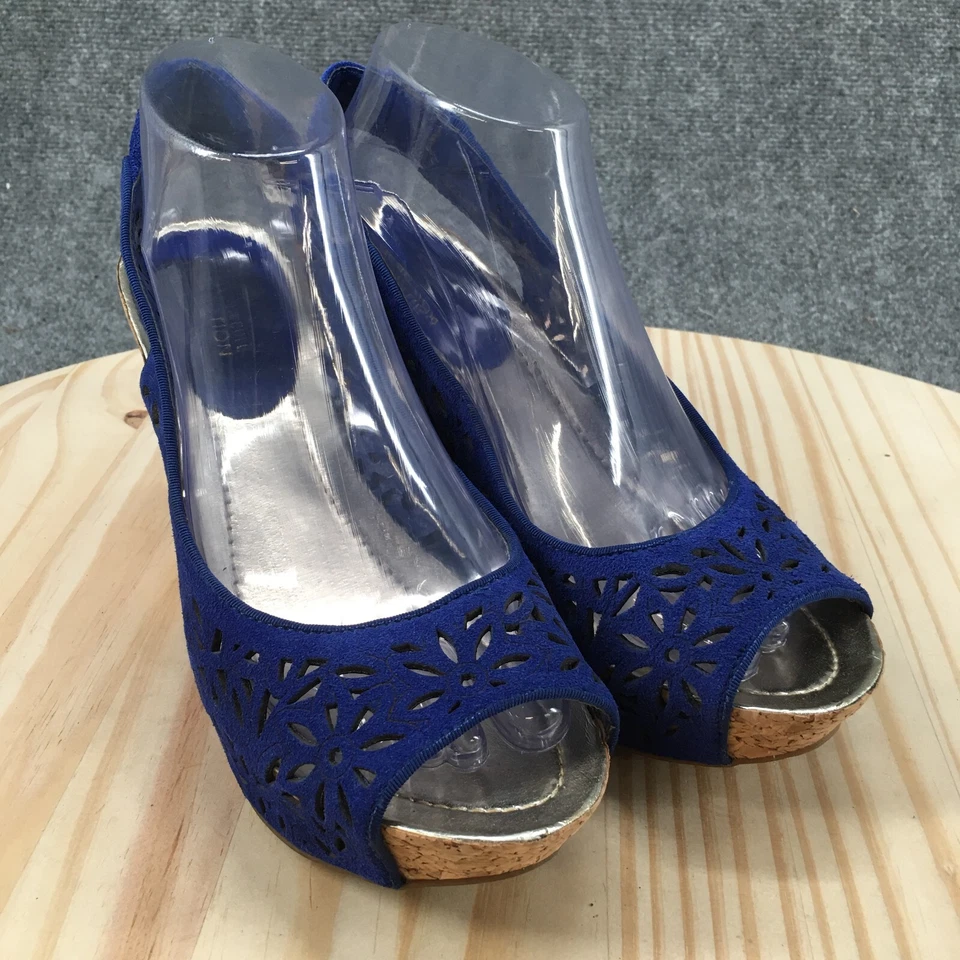 Sandalias Kenneth Cole Reaction para mujer 8,5 M Soley Roller2 punta abierta con cordones azules Foto 3 de 4