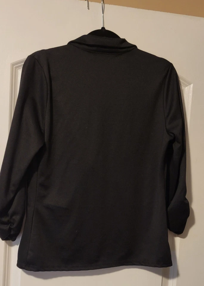 Chaqueta Blazer de Trabajo Informal Negra Hybrid & Company Para Mujer Talla M HECHA EN EE. UU. Foto 3 de 4