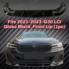 Fits 2021-2023 BMW 5 Series G30 M Sport Gloss Black Front Splitter Lip Spoiler