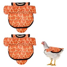 2-Pack Chicken Saddle, 6.3 Inch Polyester Chicken Apron Back Protector Orange 