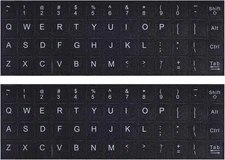 English Keyboard Stickers, 2 Pack Replacement Letters