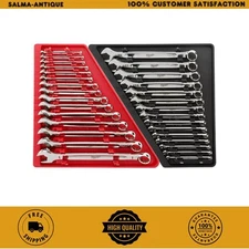 Combination SAE and Metric Wrench Mechanics Tool Set (30-Piece)