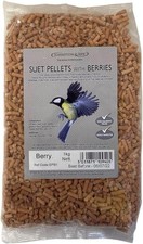 Image of Johnston & Jeff 1kg Suet Pellets with Berries Wild Bird Food Wildlife