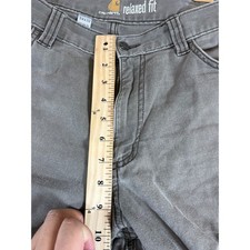 Carhartt Work Pants Mens Gray Straight Leg Relaxed Fit Utility Carpenter 34x32