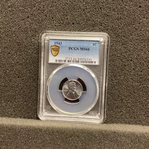 1943 - P  - PCGS MS66 STEEL WHEAT CENT penny