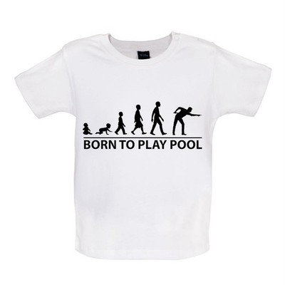 Born To Play Pool - Baby T-Shirt / Babygrow - Player Cue 8 Ball Billiards Game
