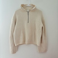 oversized cream quarter zip sweater