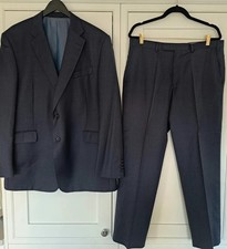 M&S Sartorial Indigo 100% Pure Wool 2 Piece Suit Men