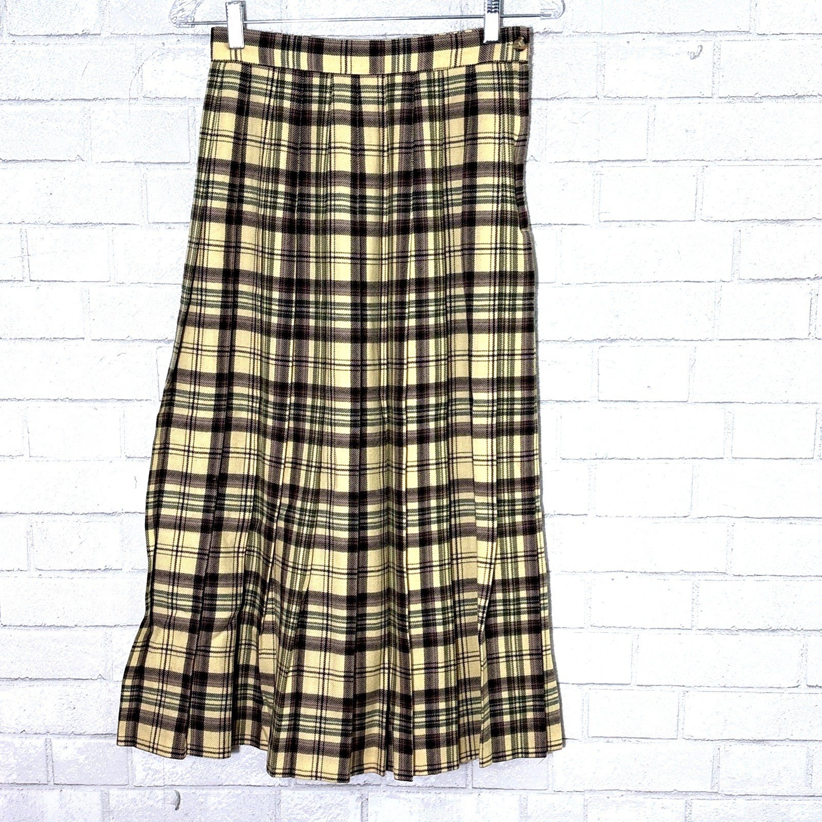 Vtg Talbot Pleated Wool Plaid Maxi Skirt 6 Tartan Old Money Academia Preppy 90s