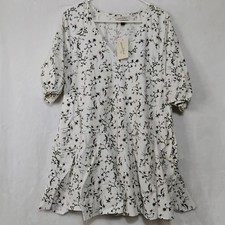 Universal Thread Floral Print V Neck Mini Sun Dress Sz Large NWT NEW Pockets O