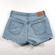 Levis 501 Original Light Wash Button Fly Cut Off Denim Shorts Women's Size 30