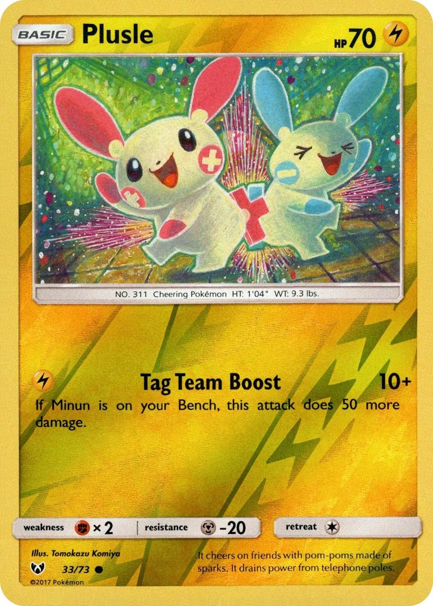 Plusle (33/73) Reverse Holo Common NM | Shining Legends (SHL)