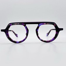 Theo Brille Damen Herren rund lila Titanium B...