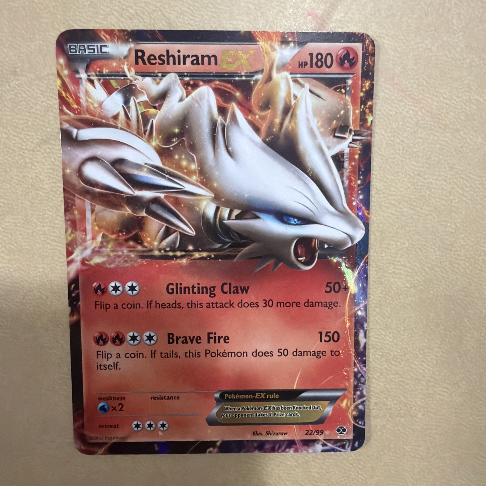 Reshiram EX - Pokemon TCG Next Destinies 22/99 - LP