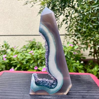 #ad 208G Natural and Beautiful Amethyst Agate Cave Crystals Additional Gems $62.00