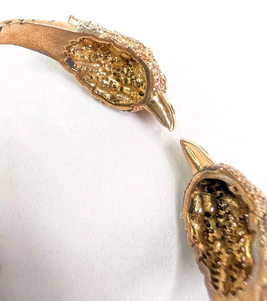 Double Eagle Head Bracelet Hawk Hinged Bangle Ste… - image 7
