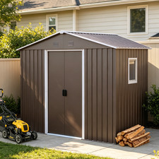 Metal Storage Shed 8x4 ft Outdoor Patio Shed with Window for Backyard Garden
