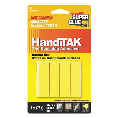 SUPER GLUE HT-12 Putty,Reusable,1 oz,(4) Yellow Strips