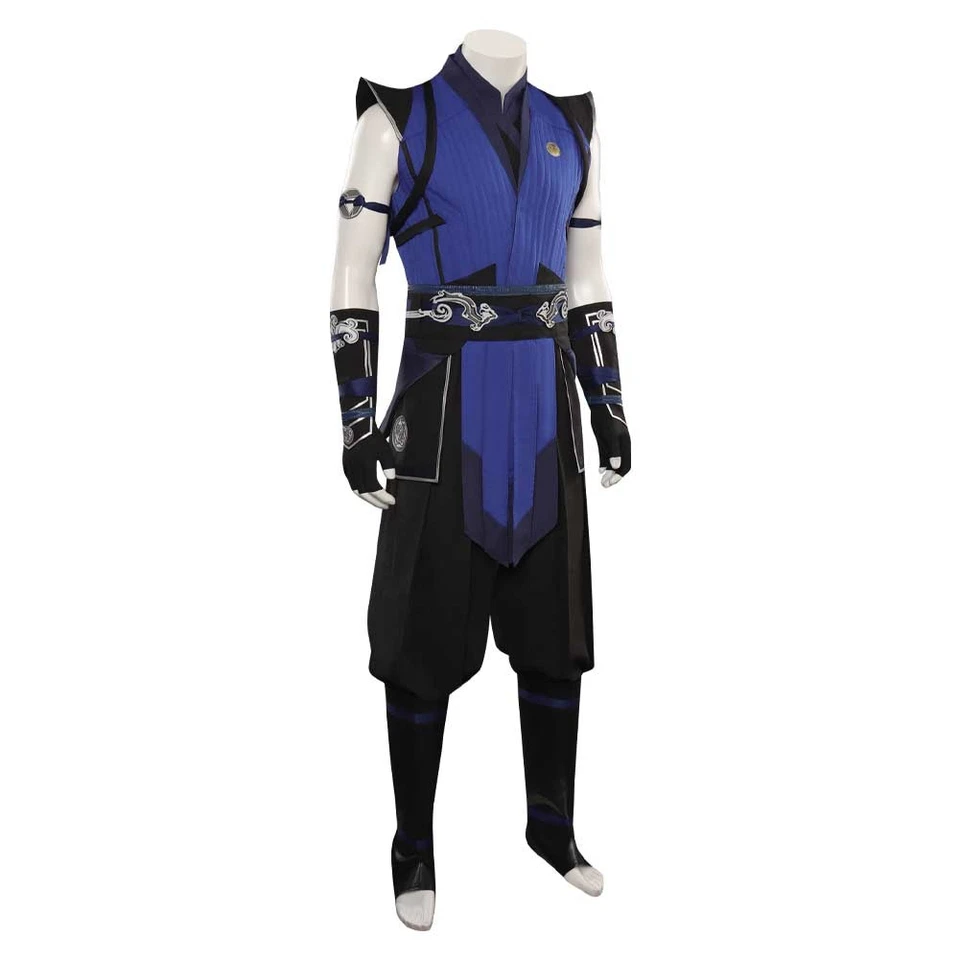Mortal Game MK:Sub-Zero Cosplay costume Halloween party Blue outfit+Latex Mask - Image 4 of 4