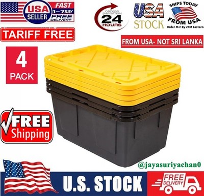 4-Pack Greenmade 27 Gallon Plastic Storage Container Bin Large Box -NEW FREESHIP