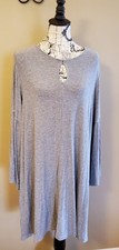 Chelsea & Theodore 2x Plus Size Womens Tunic Dress Gray, Flared Sleeve 