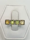 STUNNING .925 Vintage Sterling Silver Estate Ring Size 7.25 Multicolor stone