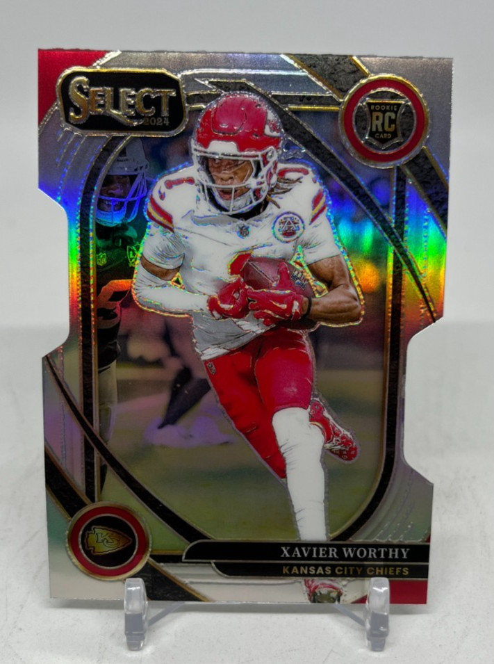 2024 Panini Select Xavier Worthy  Club Level #224 Silver Prizm Die-Cut (RC)