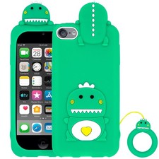 MEGANTREE Cute iPod Touch 7 Case, Little Dinosaur 4.0 inch, Green