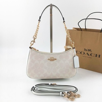 NWT COACH Teri 2Way CA548 Shoulder Bag Signature Coated Canvas White New outlet