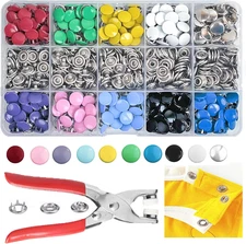 800PCS Metal Snaps Buttons with Fastener Pliers Press Tool Kit Perfect for DIY C