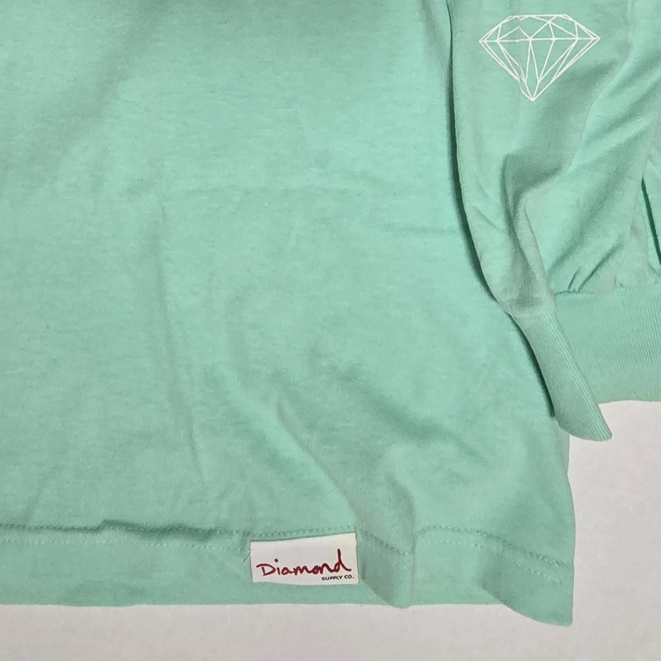 Camisa masculina manga longa Diamond Supply Co Tiffany verde azul XXL - Imagem 4 de 4