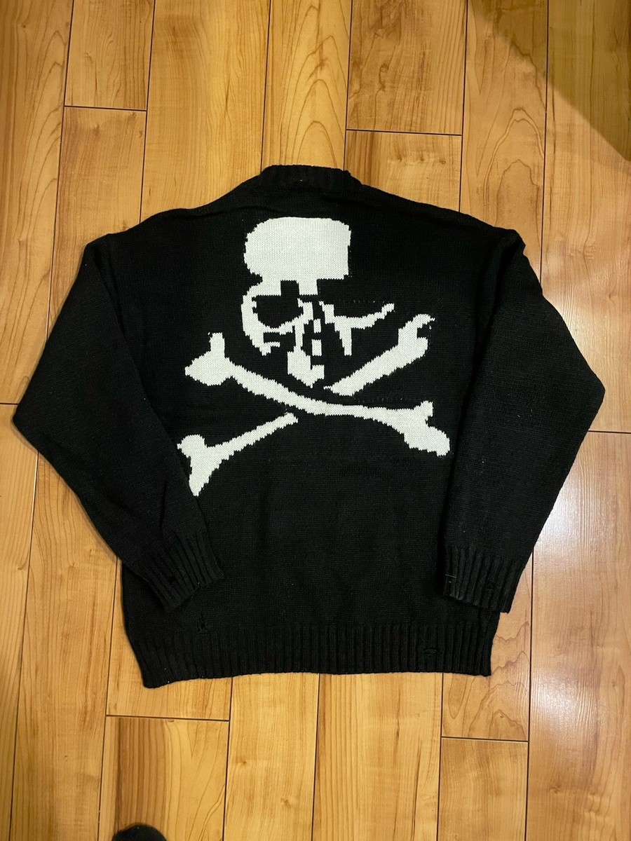 90s Mixed-Up Confusion フィッシャーマンニット Mastermind World Distressed Knit Crewneck Sweater Size M/L Black