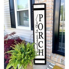 Welcome To The Porch Sign For Front Porch Standing 45"X9" Wood Frame Large Ru...